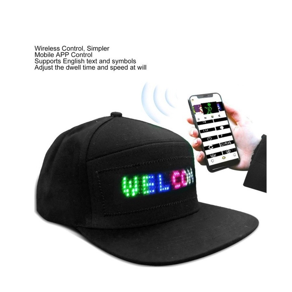 Programmable LED Hat Baseball Cap Bluetooth APP Control Colorful LED Cap Party - Picture 7 of 9